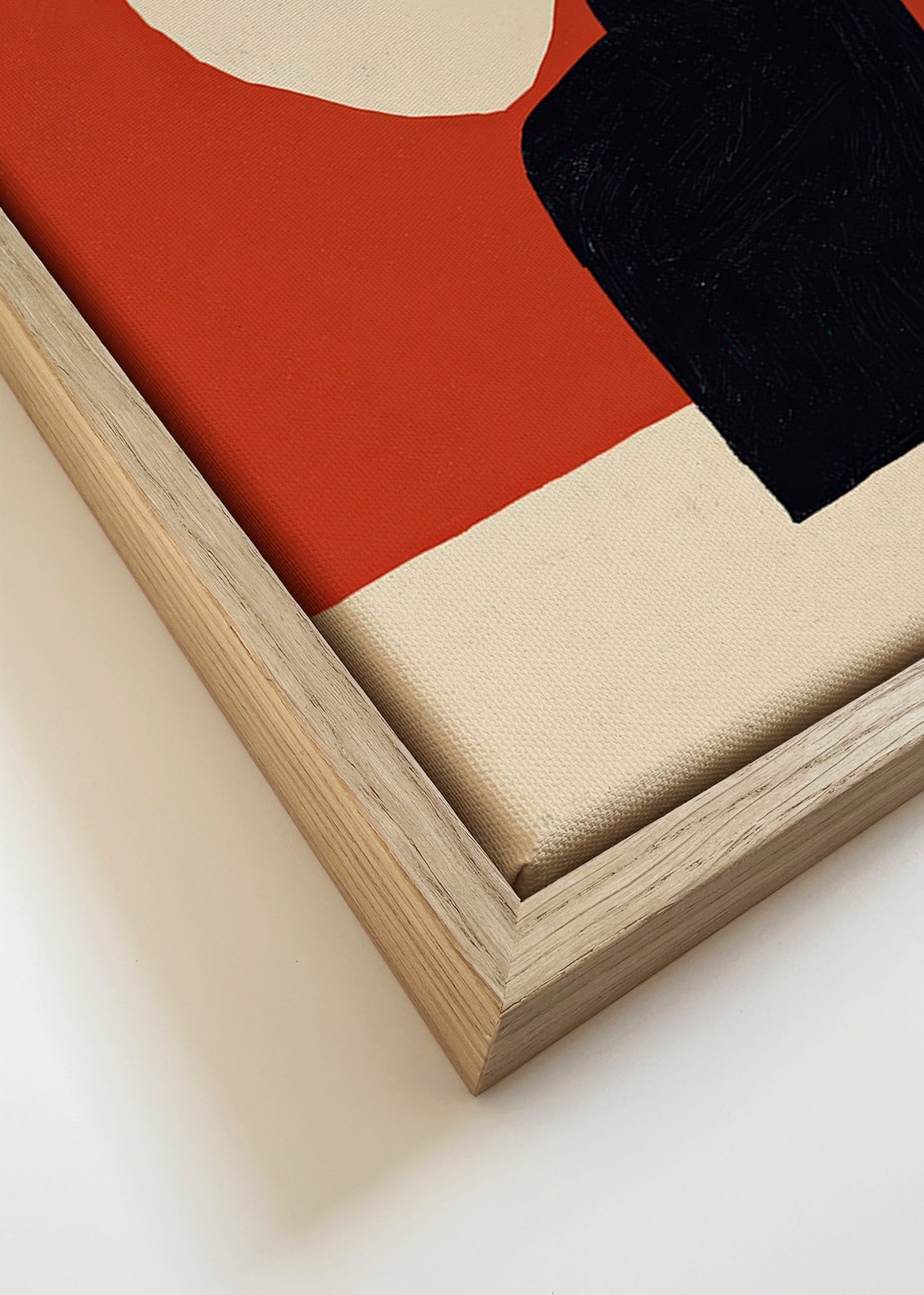 Lámina botánica con jarrón negro – Canvas detail
