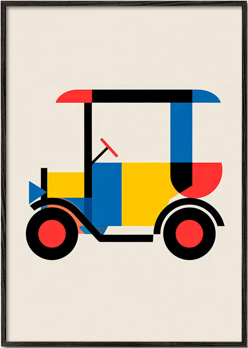 Cuadro geométrico coche estilizado Bauhaus – Black Frame