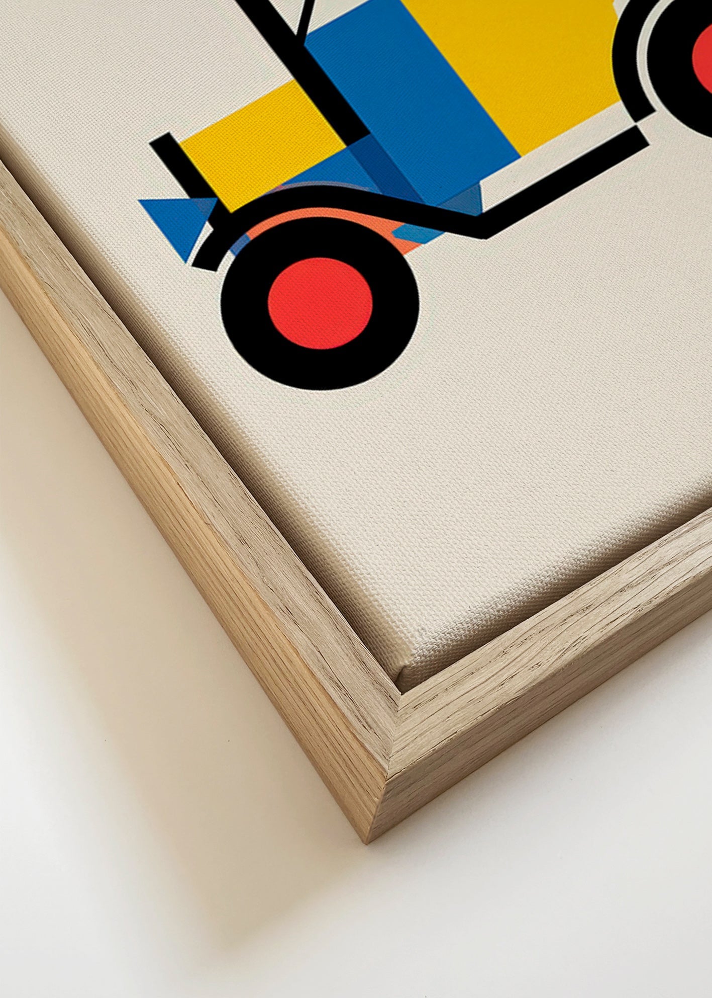Cuadro geométrico coche estilizado Bauhaus – Canvas detail