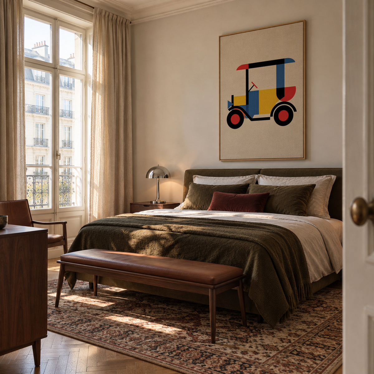 Bauhaus Ride - Framed canvas in an interior