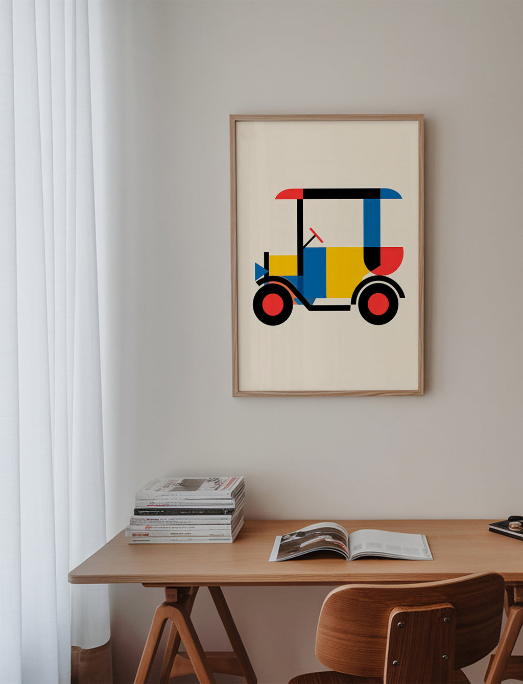 Cuadro geométrico coche estilizado Bauhaus – Product1