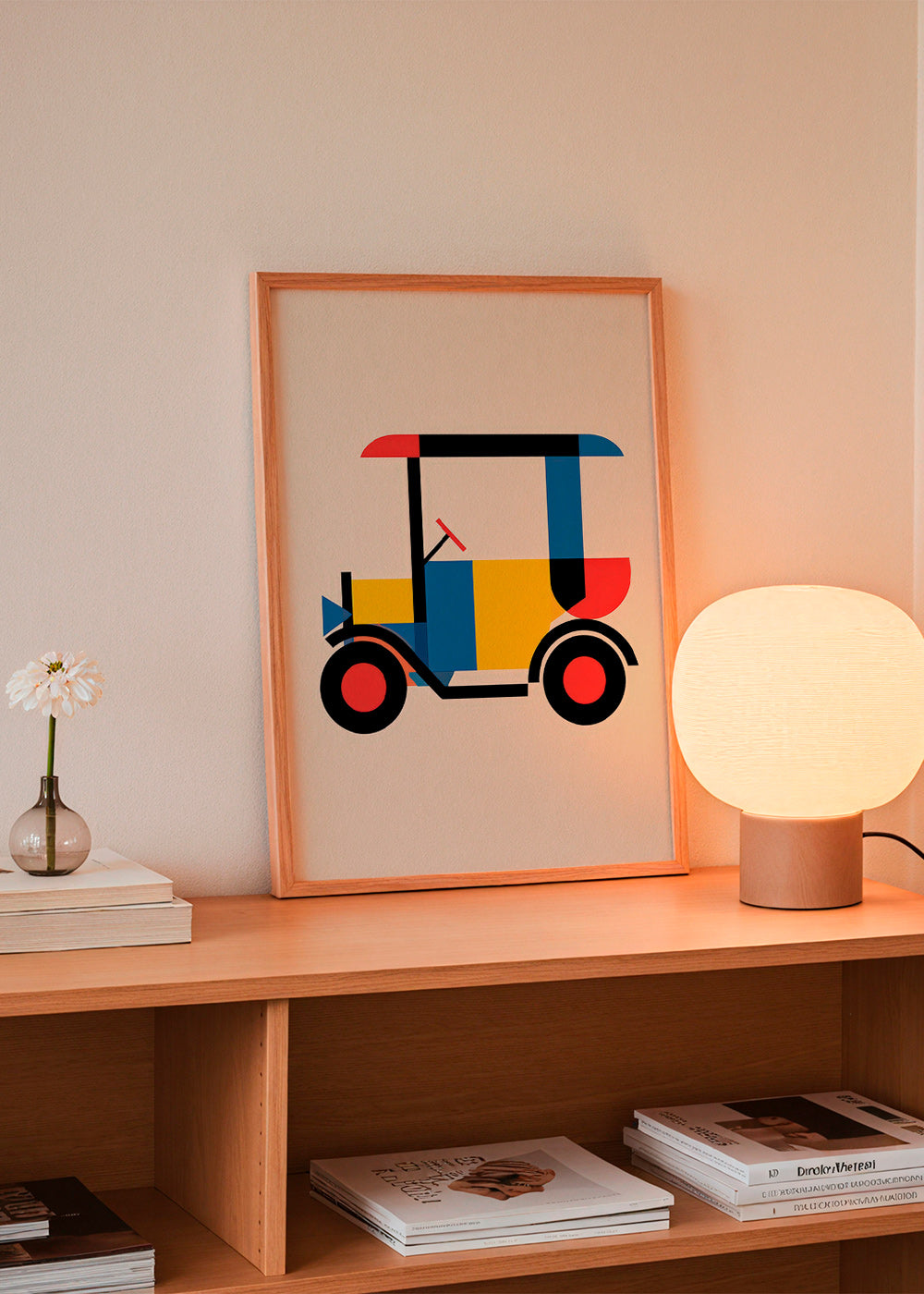 Cuadro geométrico coche estilizado Bauhaus – Product3