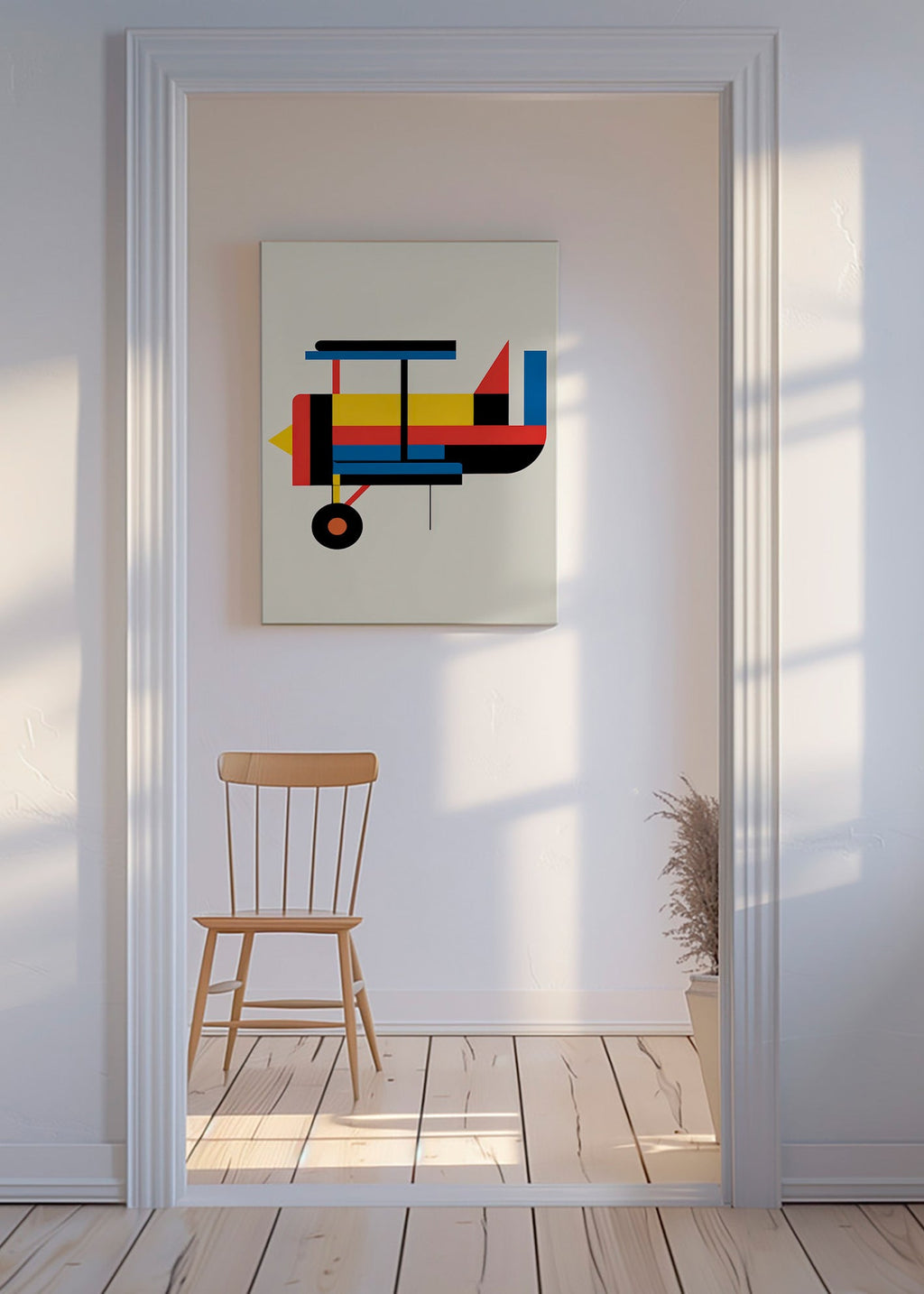 Cuadro geométrico biplano estilizado – Canvas