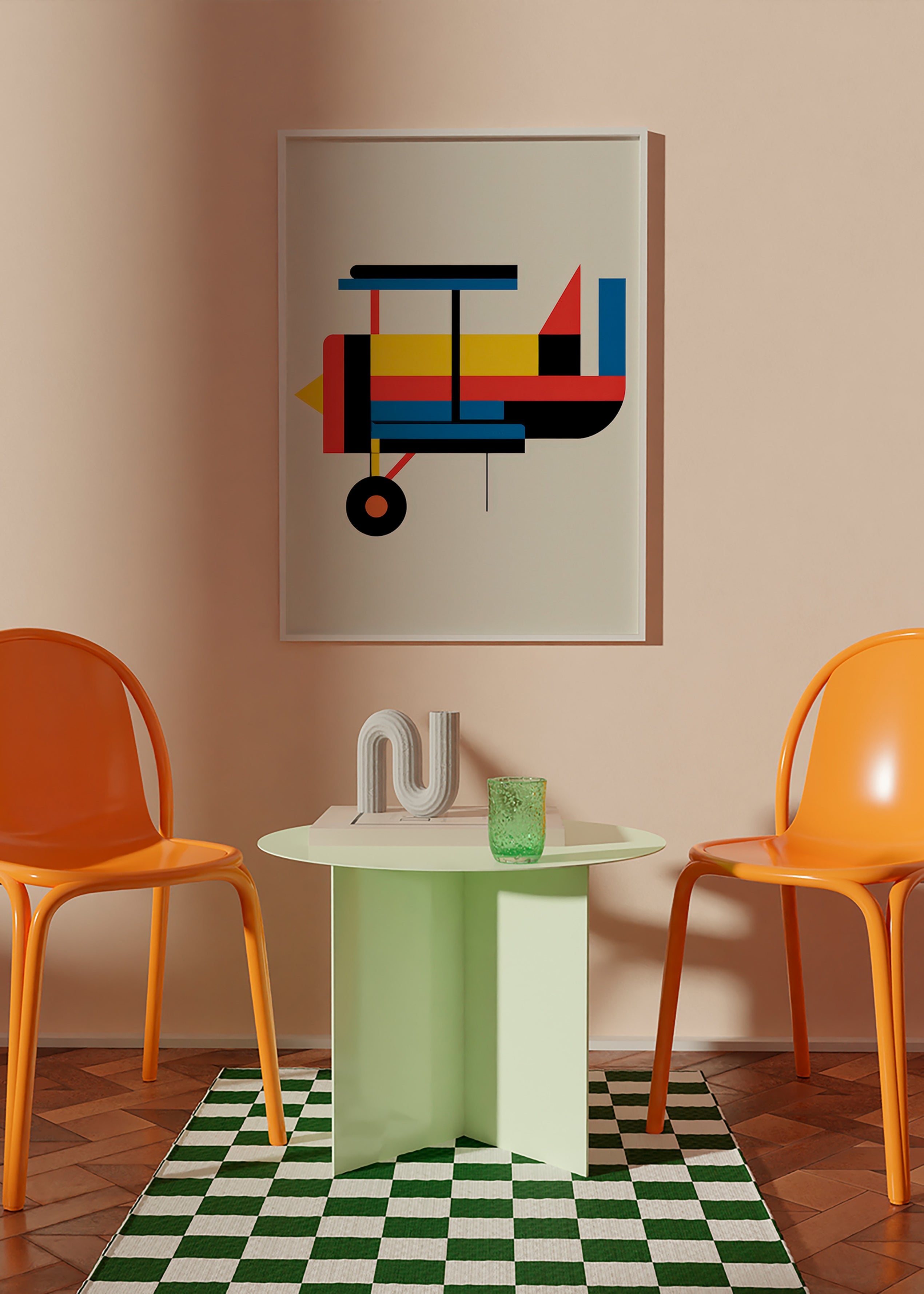 Cuadro geométrico biplano estilizado – Product1