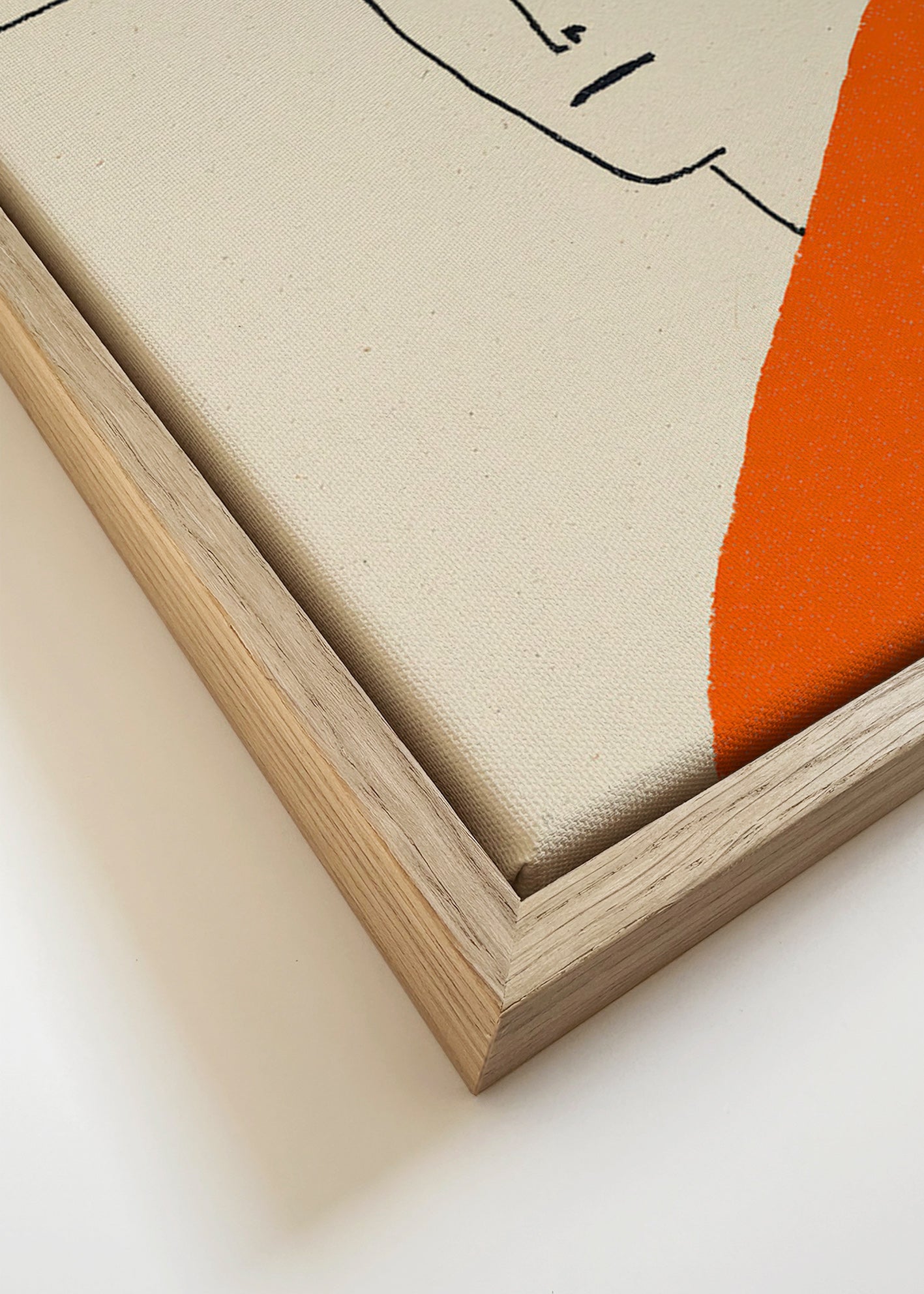Ilustración minimal con capa naranja – Canvas detail