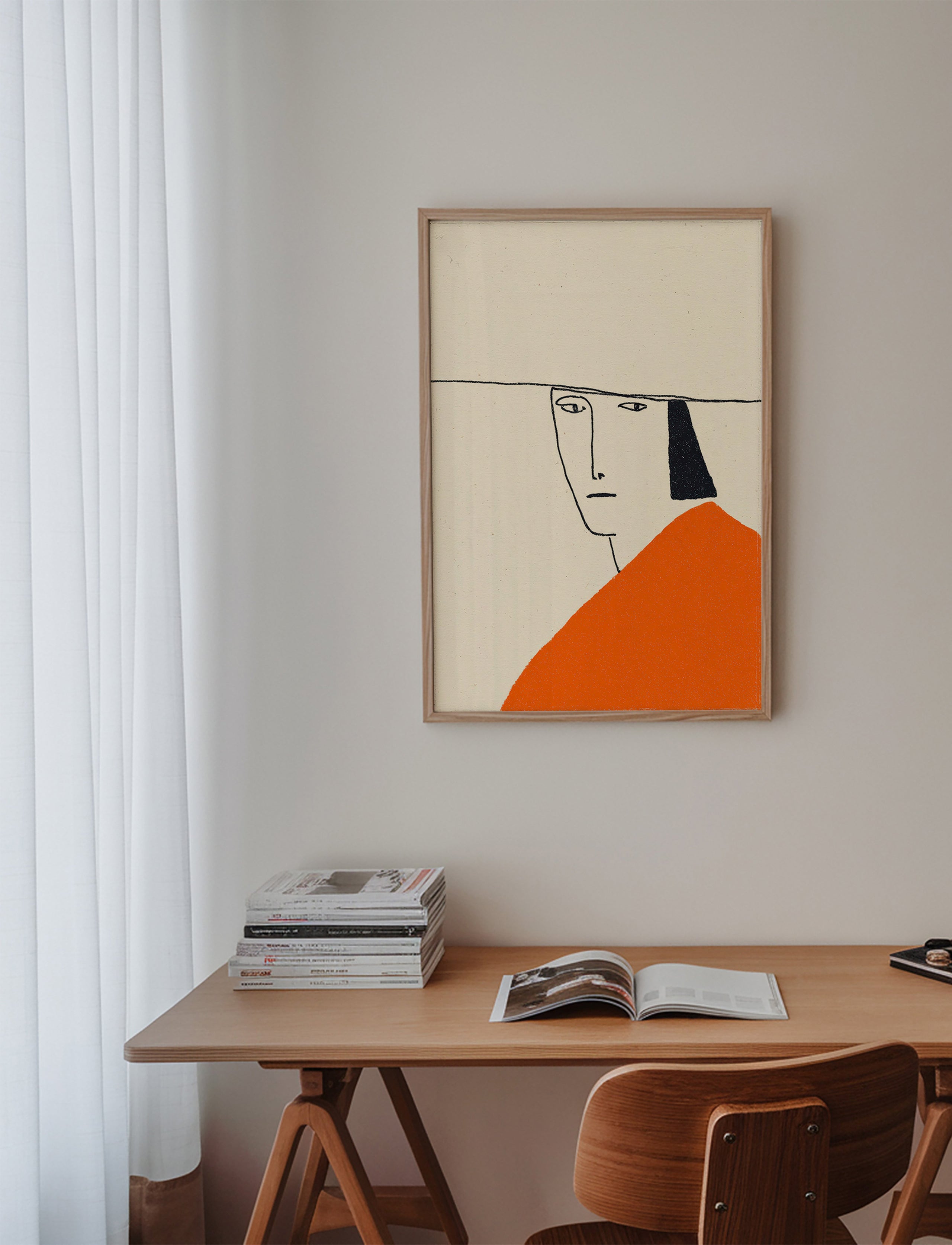 Ilustración minimal con capa naranja – Product3