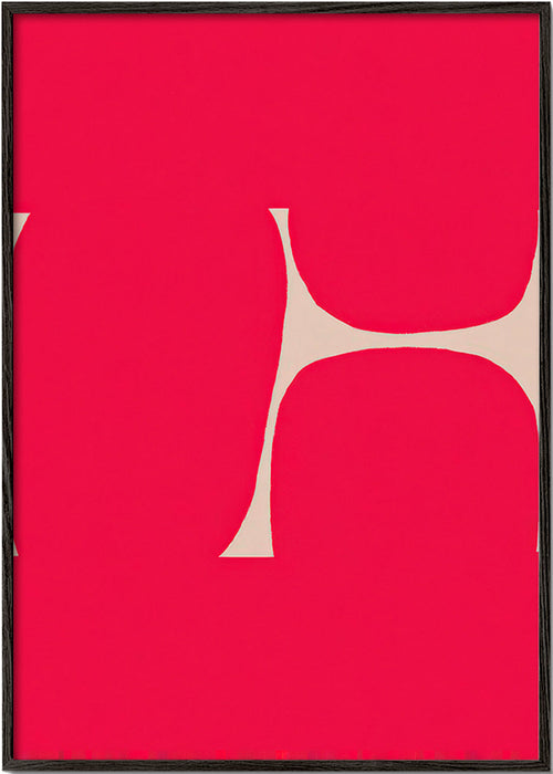 Cuadro abstracto Curva carmesí – Black Frame