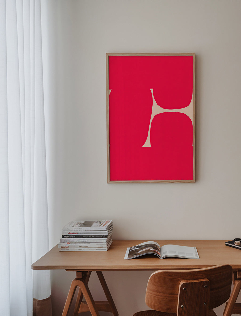Cuadro abstracto Curva carmesí – Product3