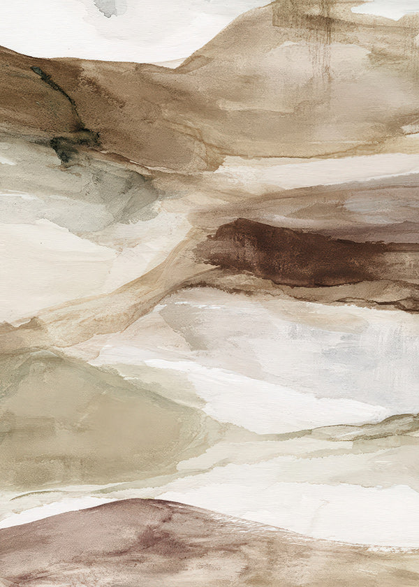 Cuadro de paisaje acuarela desierto tonos tierra