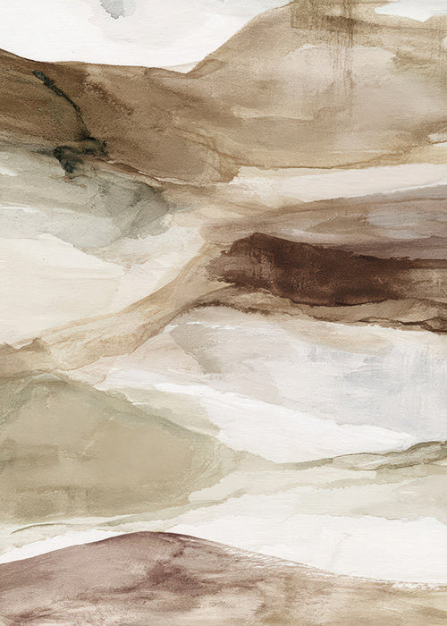 Cuadro de paisaje acuarela desierto tonos tierra