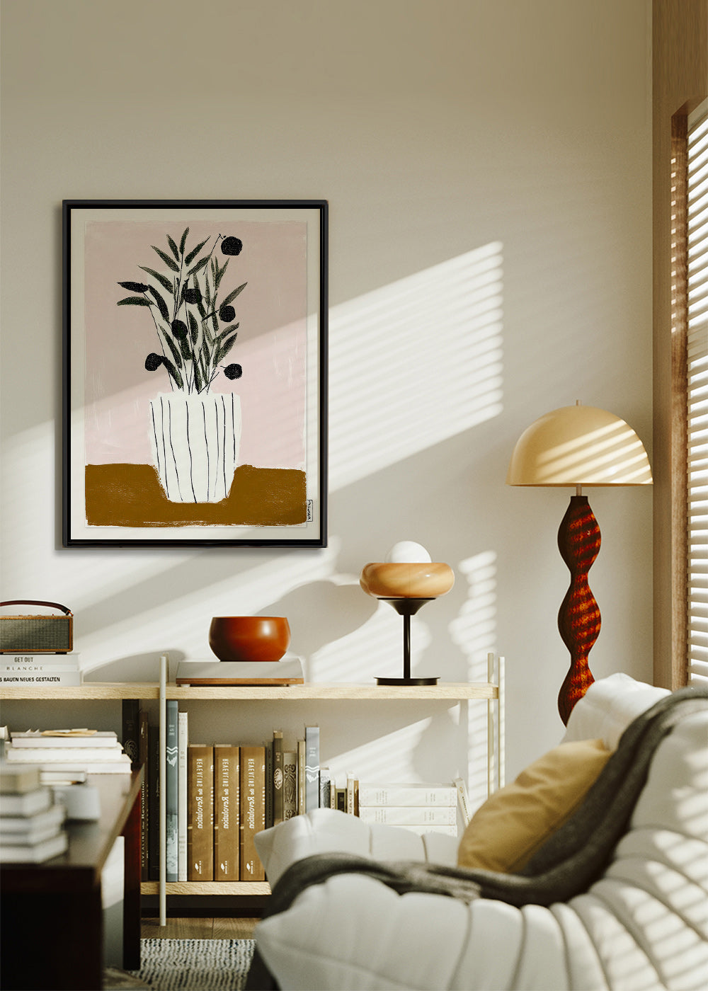Lámina botánica con ramas y olivas – Canvas2