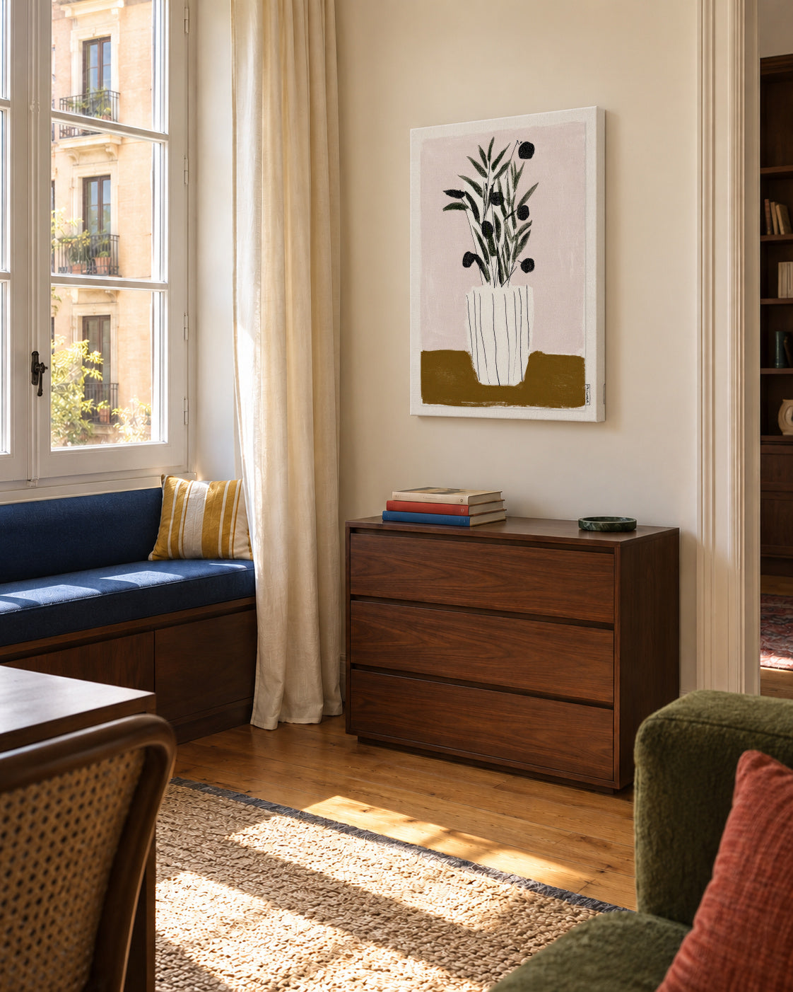 Olive Branches - Unframed canvas in an interior