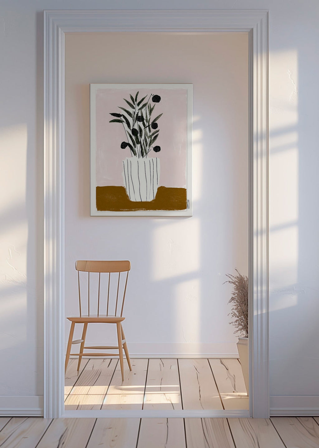 Lámina botánica con ramas y olivas – Canvas