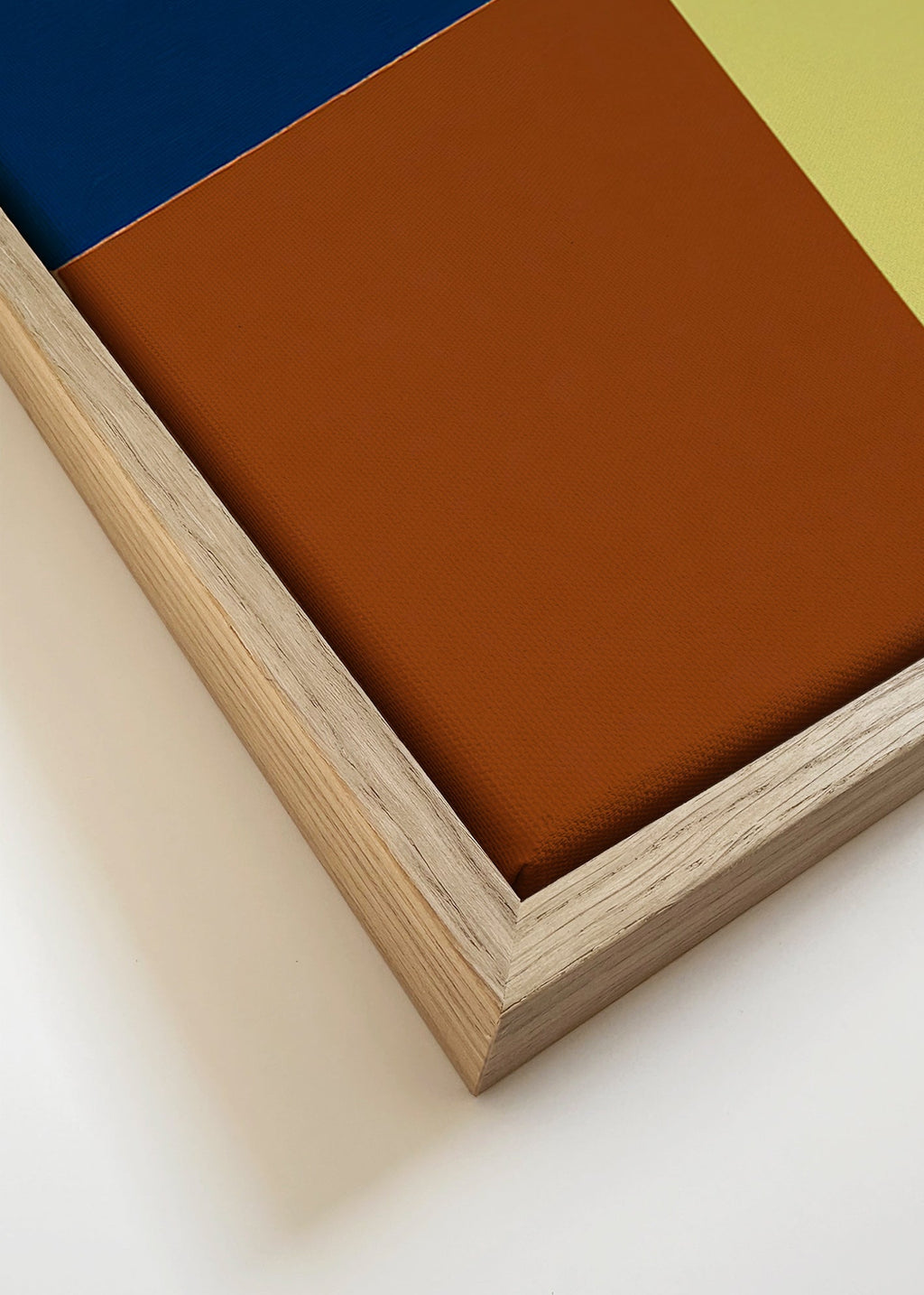 Cuadro geométrico con bloques de color – Canvas detail