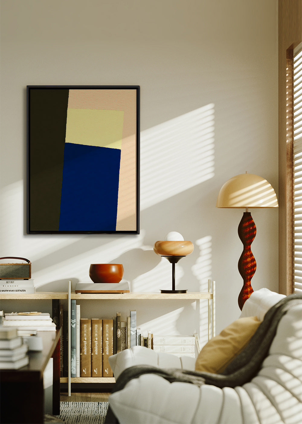 Cuadro geométrico con bloques verticales – Canvas1