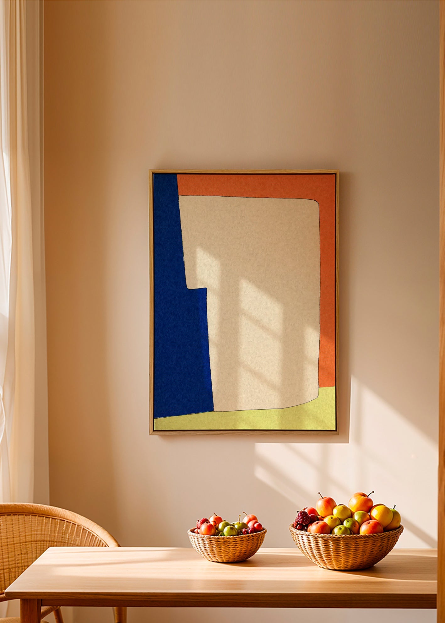 Cuadro abstracto de formas blandas y bloques de color – Canvas1
