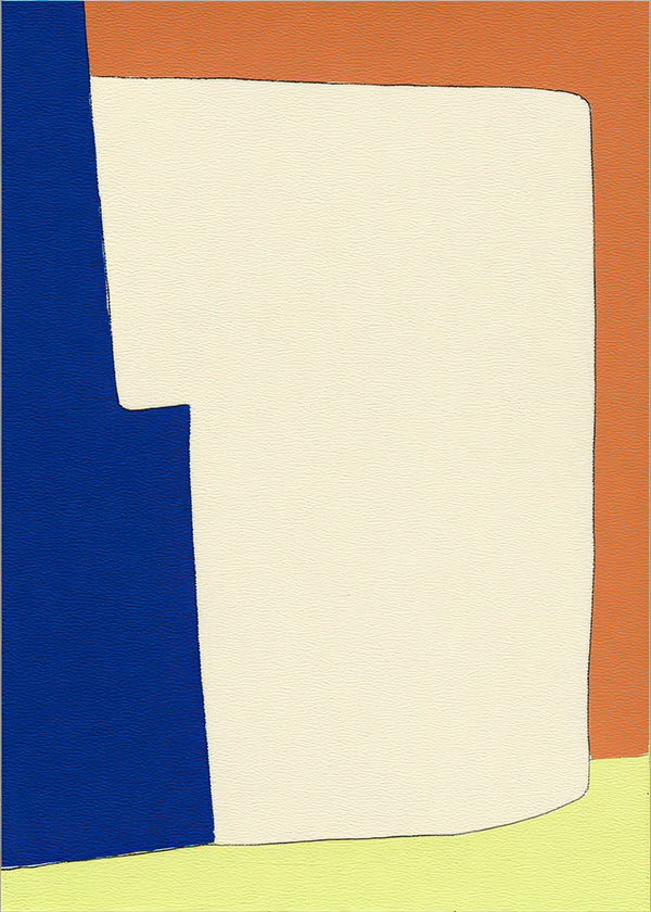 Cuadro abstracto de formas blandas y bloques de color