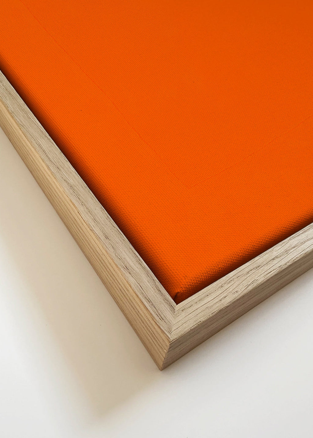 Cuadro abstracto en bloques naranja y crema – Canvas detail