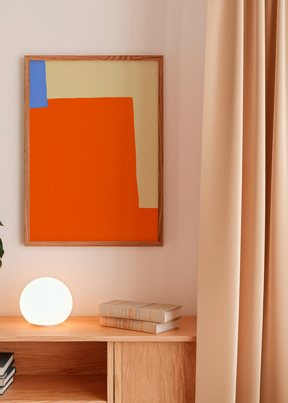 Cuadro abstracto en bloques naranja y crema – Product2