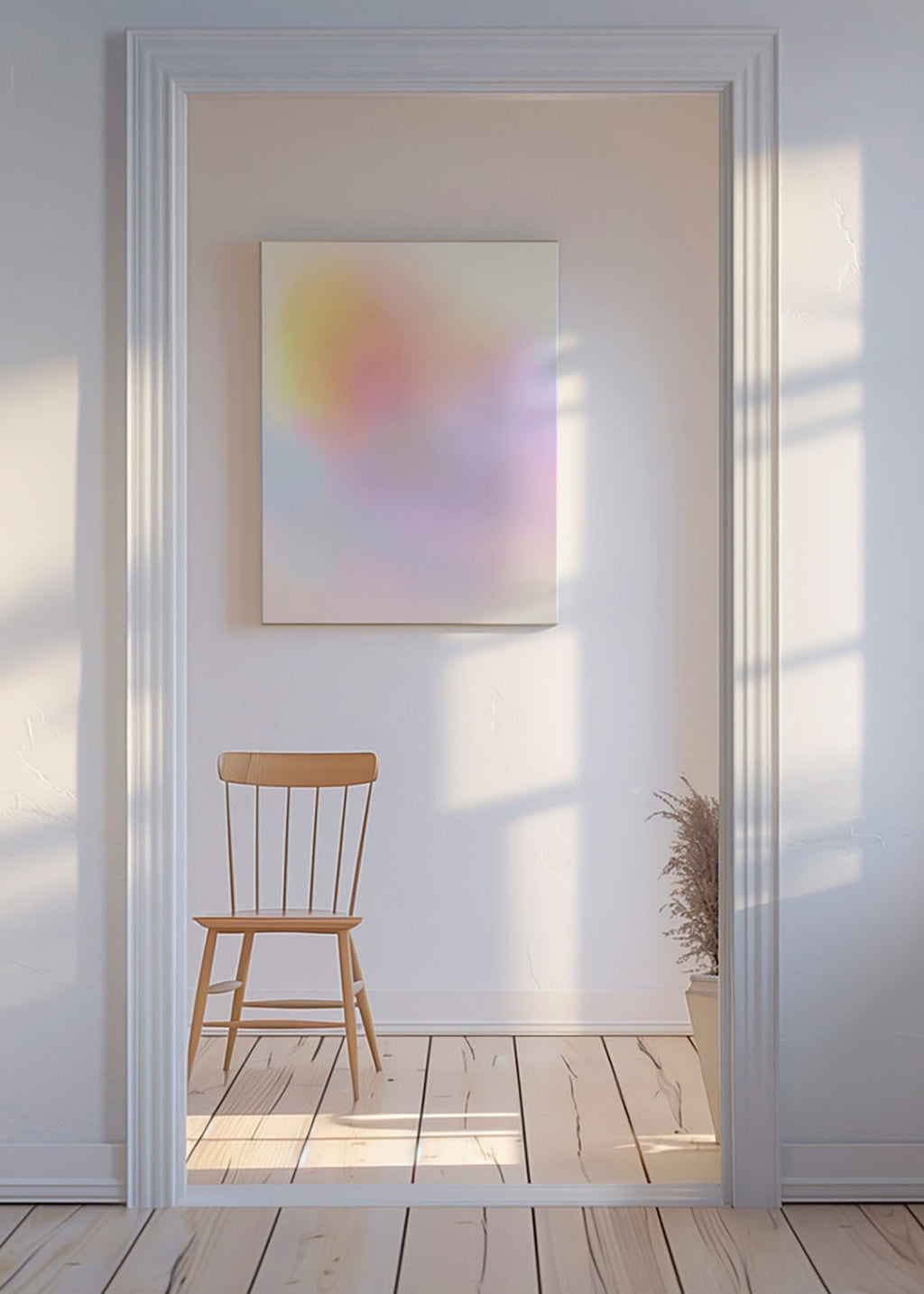 Cuadro abstracto en tonos pastel difuminados – Canvas