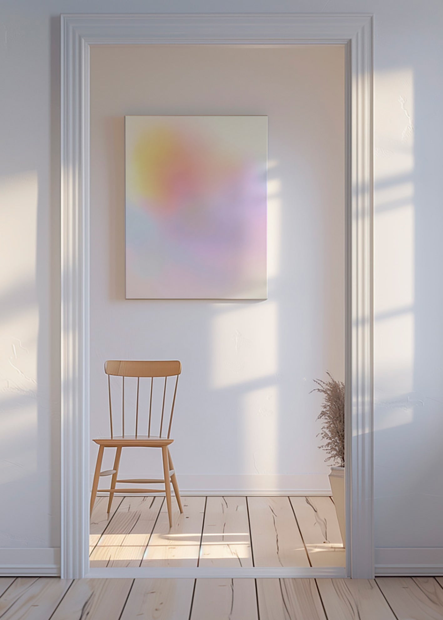 Cuadro abstracto en tonos pastel difuminados – Canvas