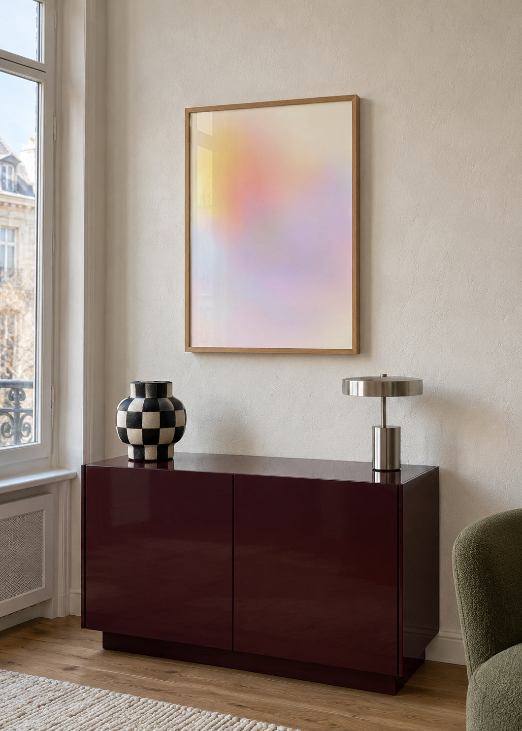 Pastel Dream - Framed poster in an interior