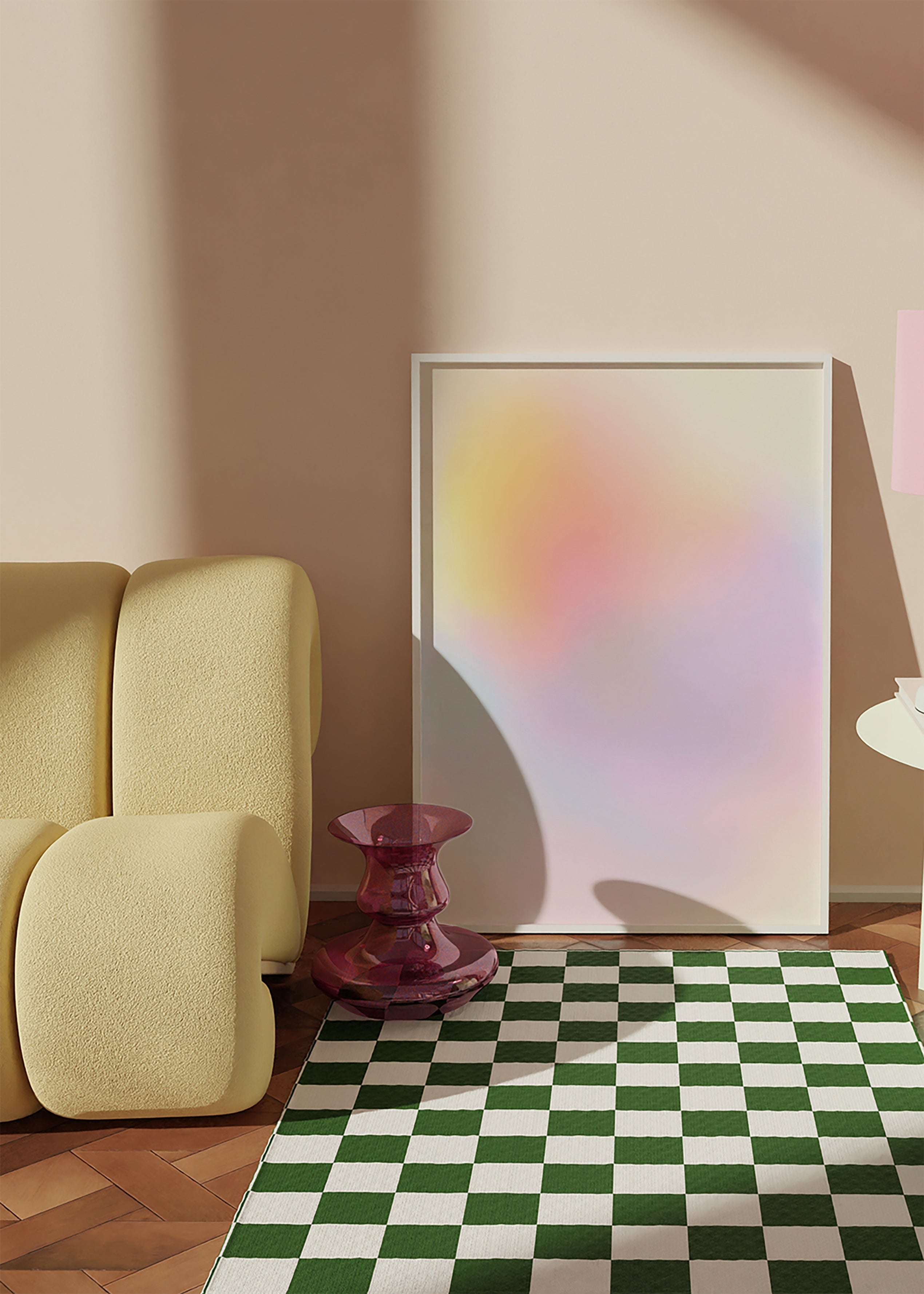 Cuadro abstracto en tonos pastel difuminados – Product1