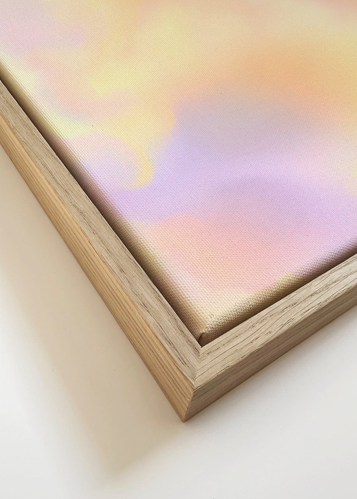 Cuadro abstracto nubes en tonos pastel – Canvas detail