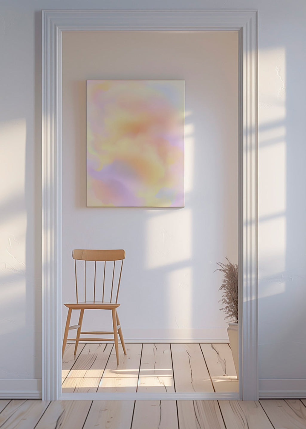 Cuadro abstracto nubes en tonos pastel – Canvas
