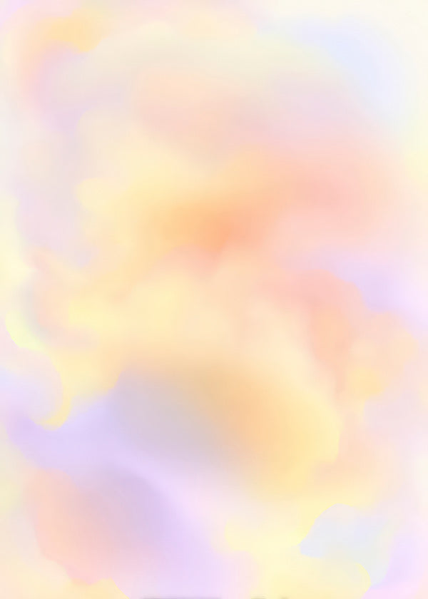Cuadro abstracto nubes en tonos pastel
