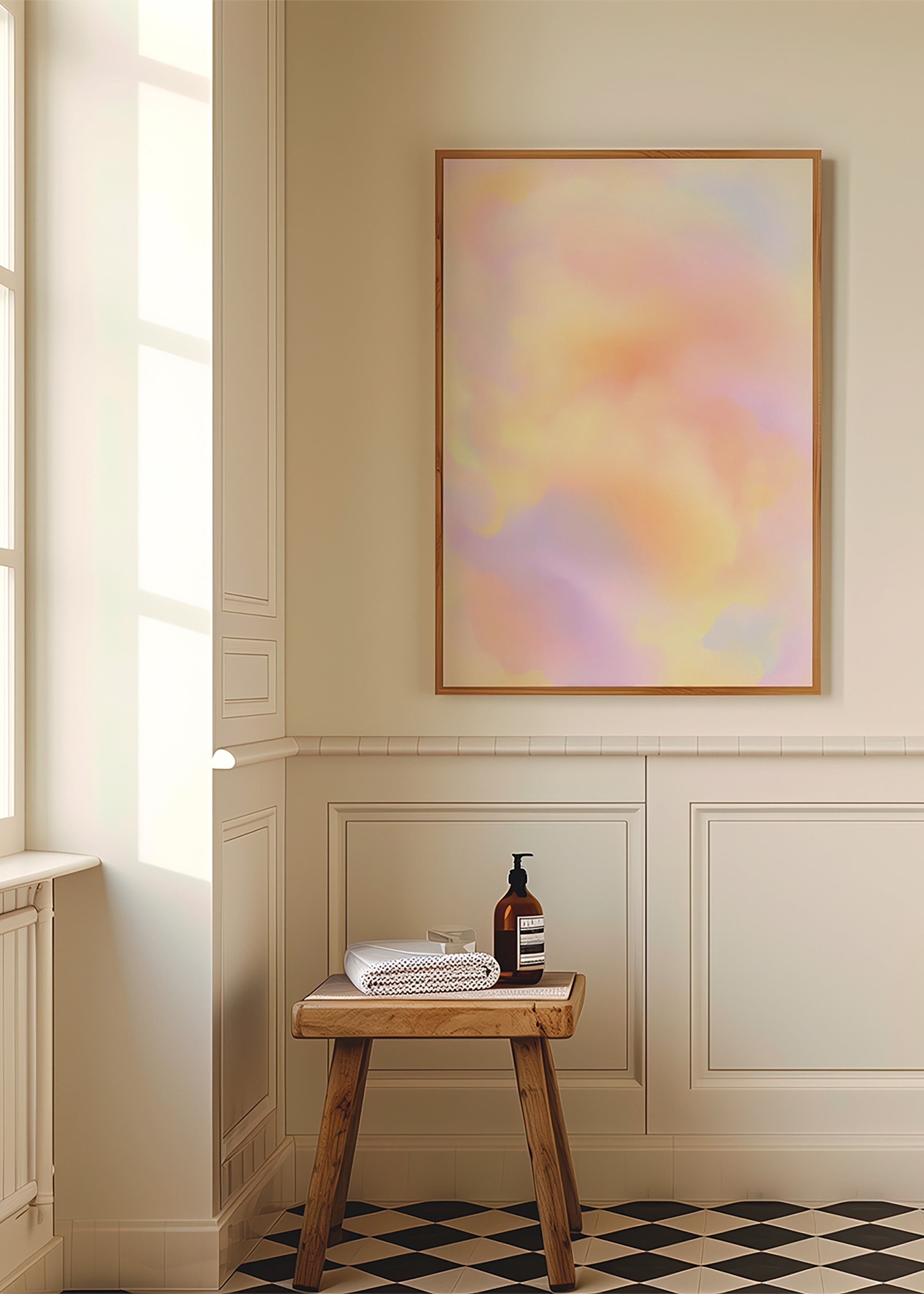 Cuadro abstracto nubes en tonos pastel – Product2