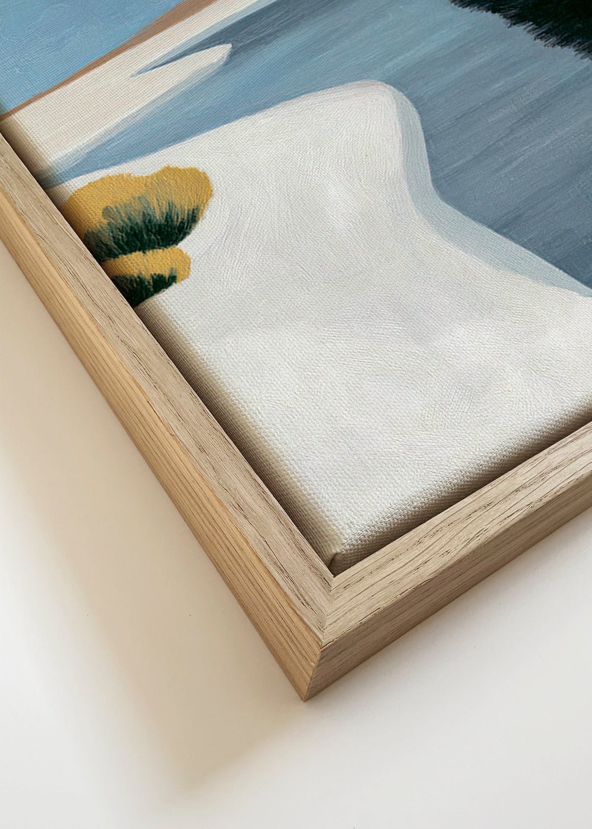 Cuadro de paisaje: estuario minimalista con acantilado oscuro – Canvas detail
