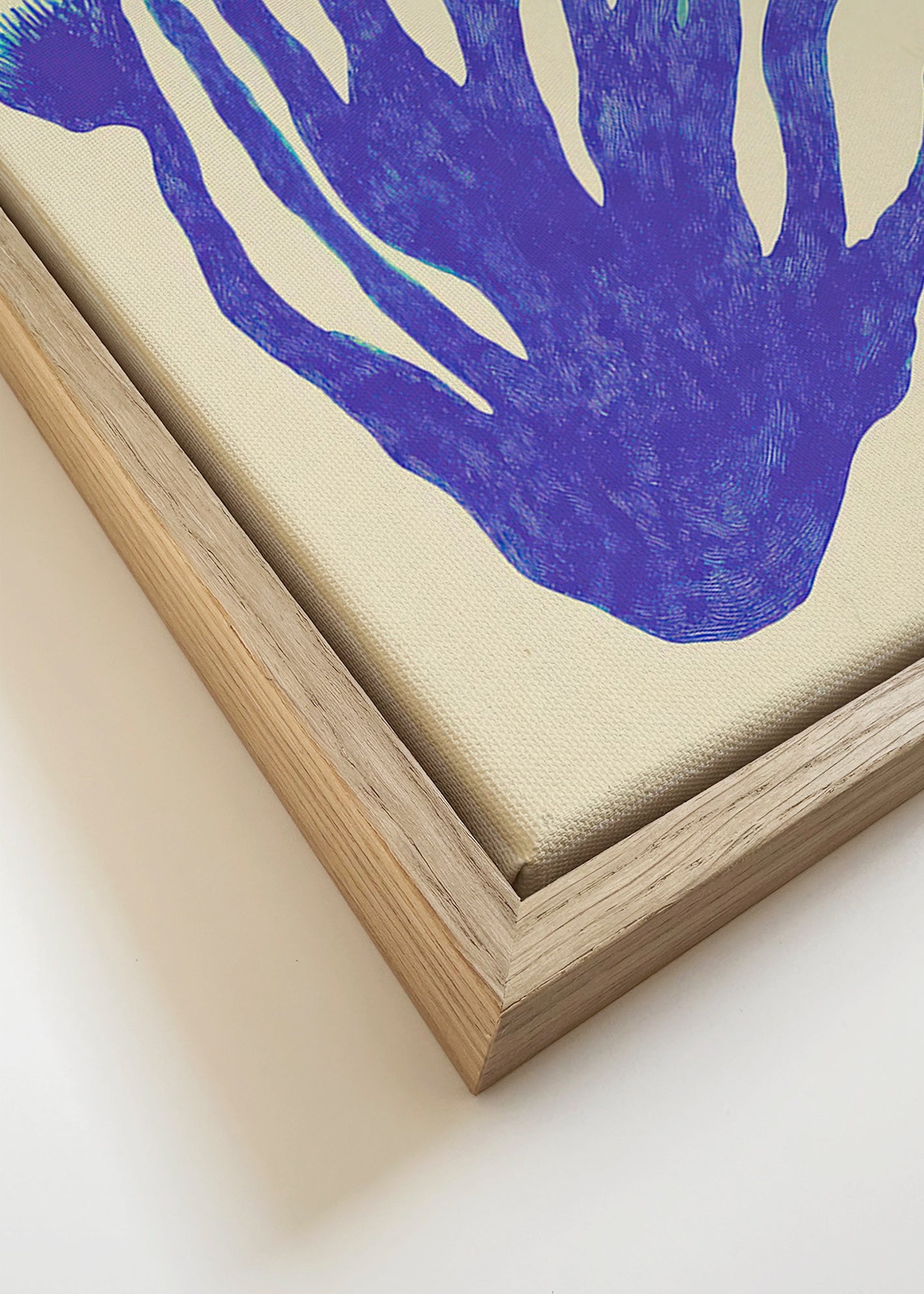 Lámina botánica Indigo Coral – Canvas detail