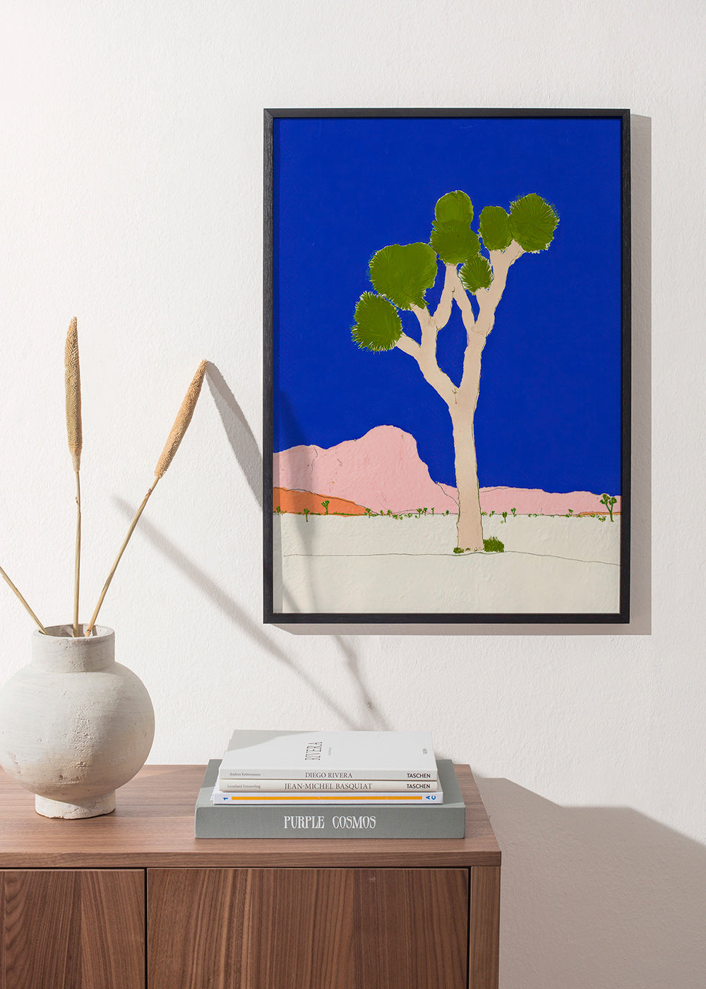Cuadro de paisaje con árbol desértico y cielo azul intenso – Product1