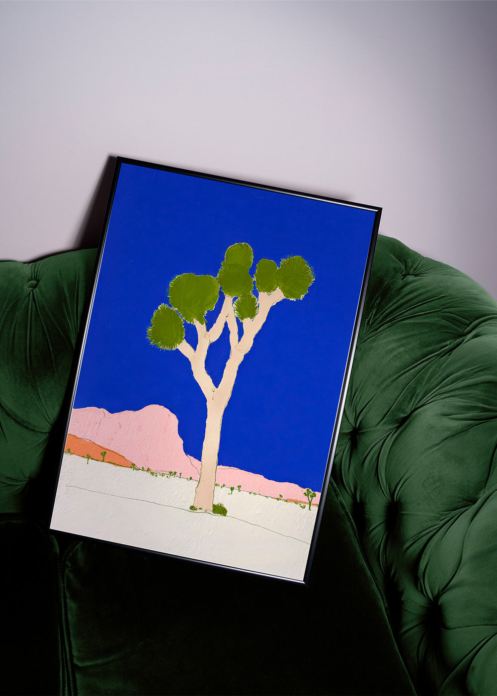 Cuadro de paisaje con árbol desértico y cielo azul intenso – Product3