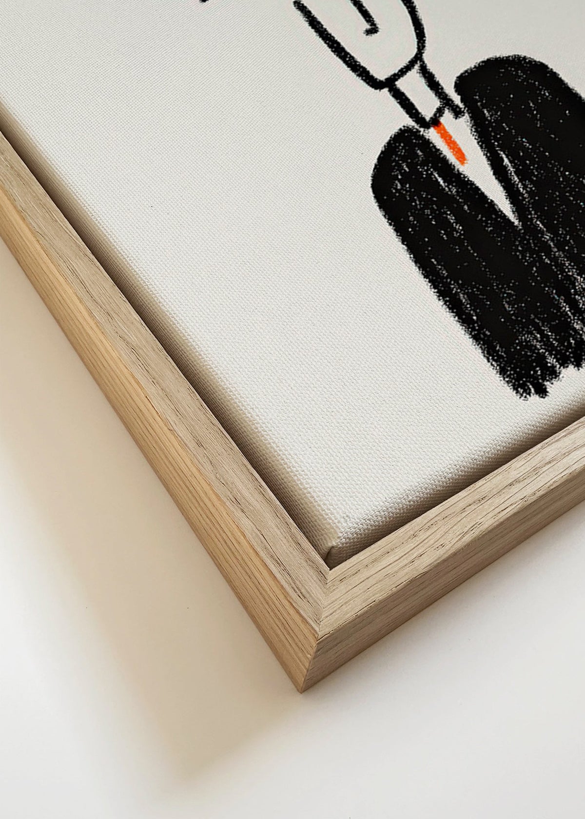 Ilustración minimalista con figura y humo – Canvas detail