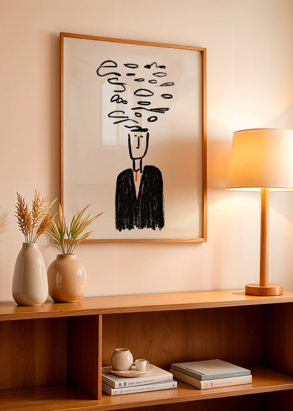 Ilustración minimalista con figura y humo – Product3