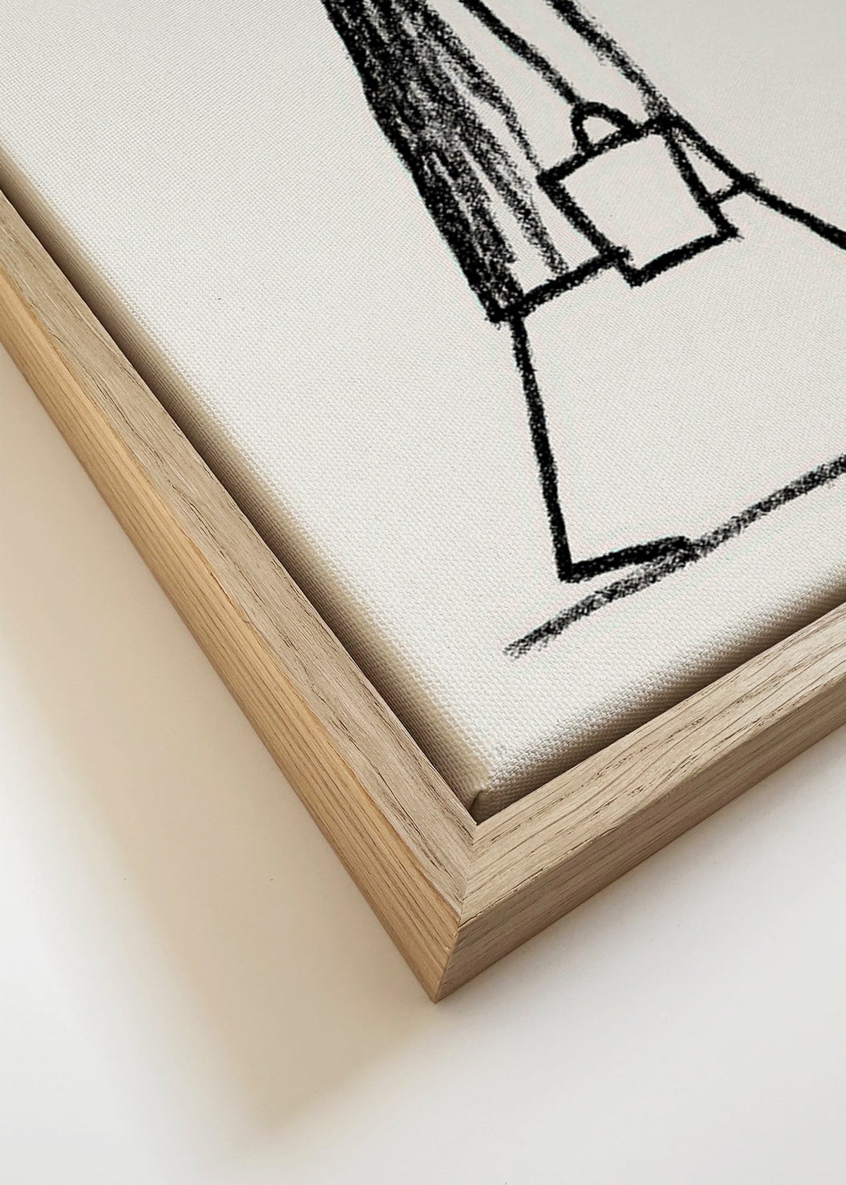 Ilustración minimal de figura fumando – Canvas detail