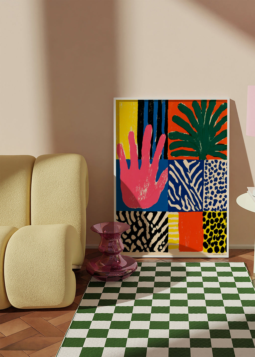Lámina botánica manos y texturas coloridas – Product2