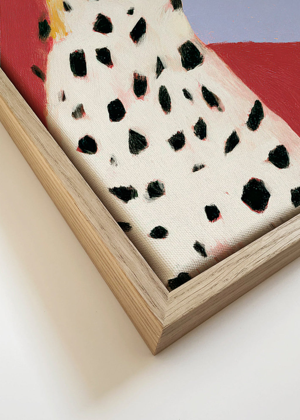 Cuadro Leopardo en perfil sobre fondo lavanda – Canvas detail