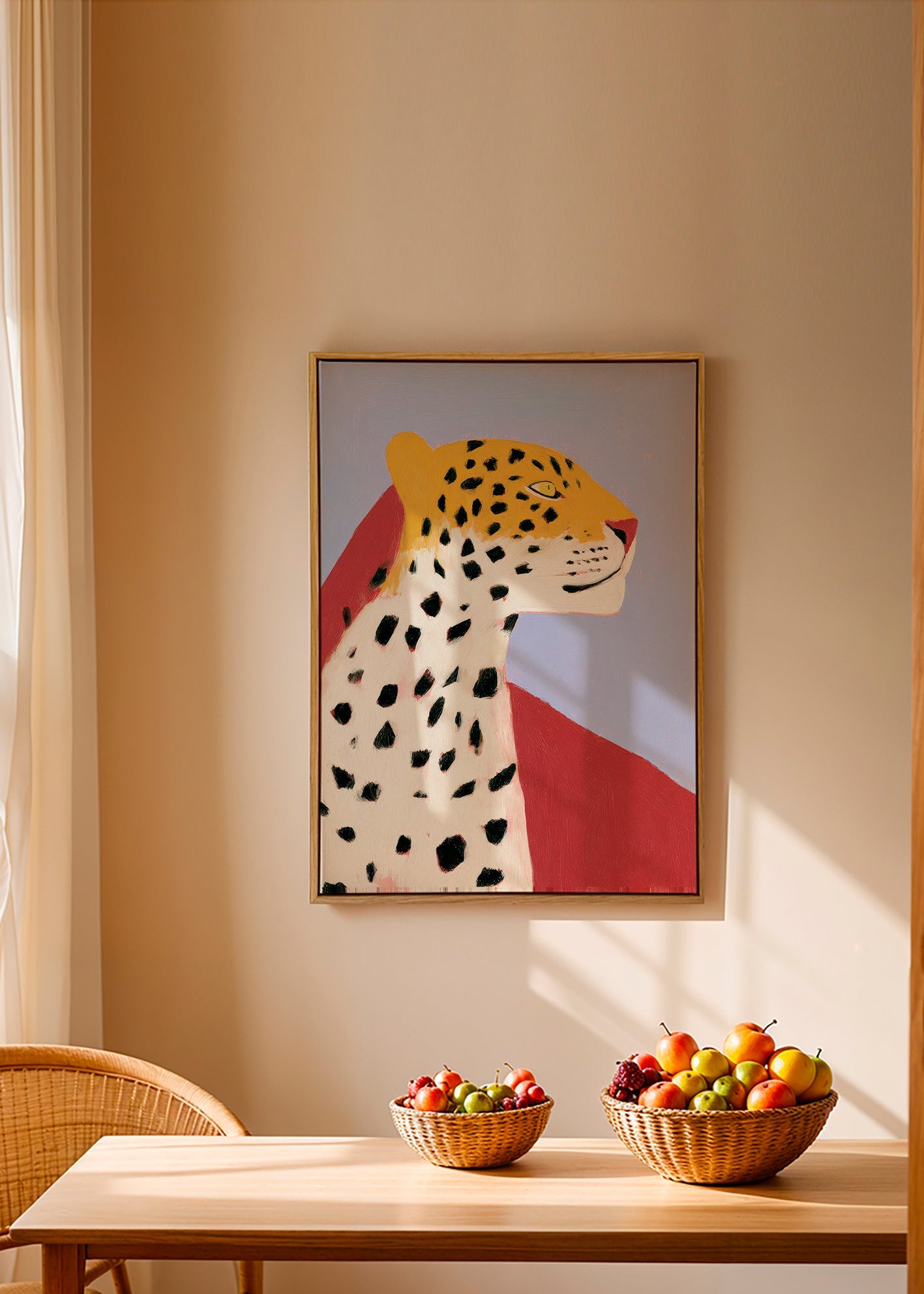 Cuadro Leopardo en perfil sobre fondo lavanda – Canvas2