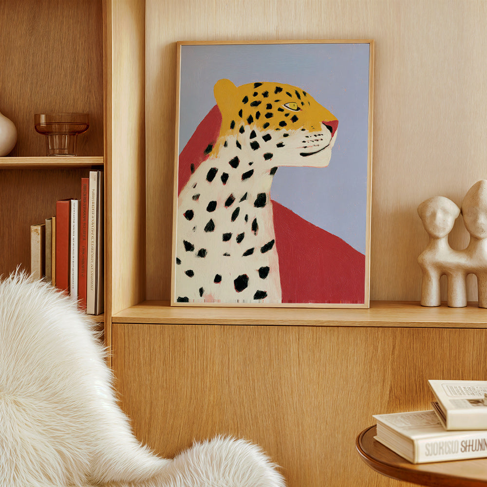 Cuadro Leopardo en perfil sobre fondo lavanda – Product3