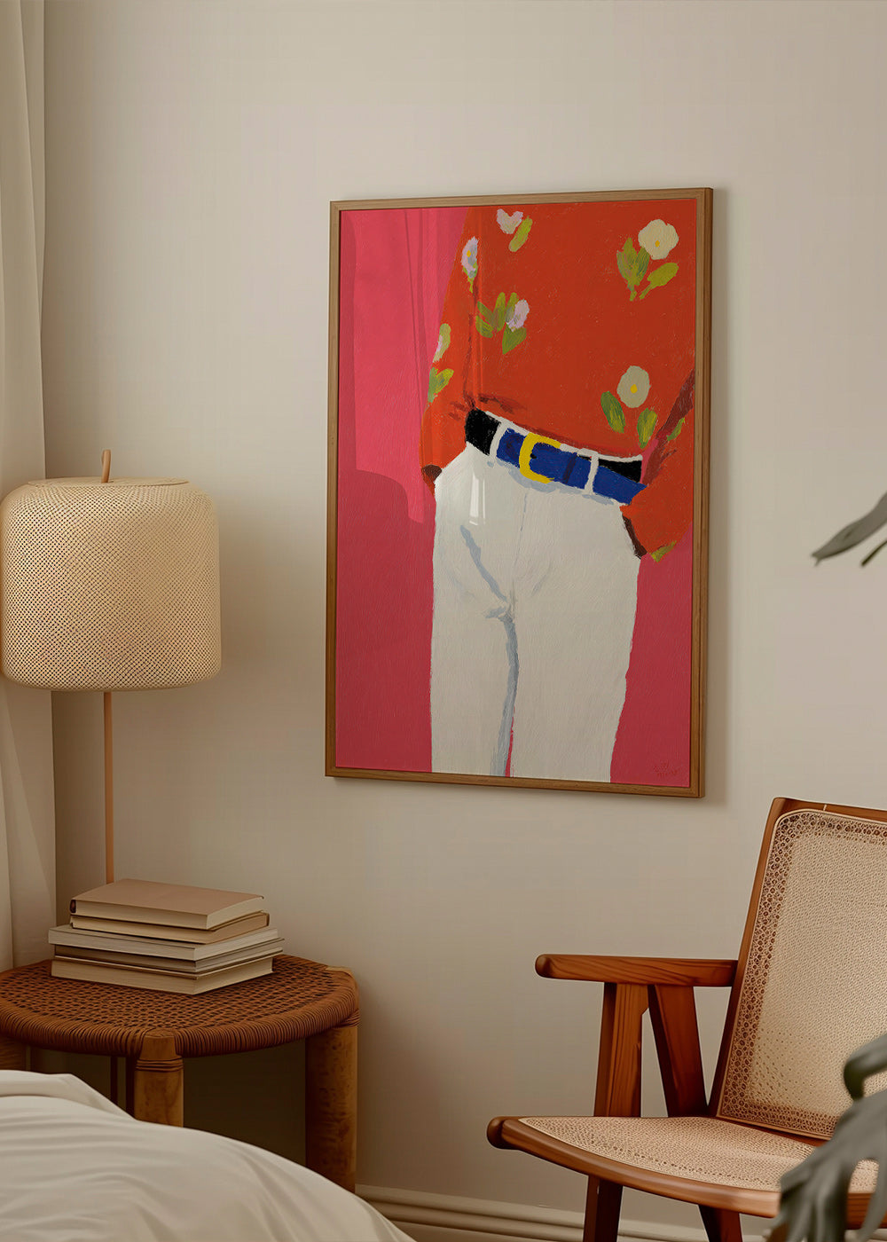 Ilustración torso con camisa floral y fondo rosa – Product3