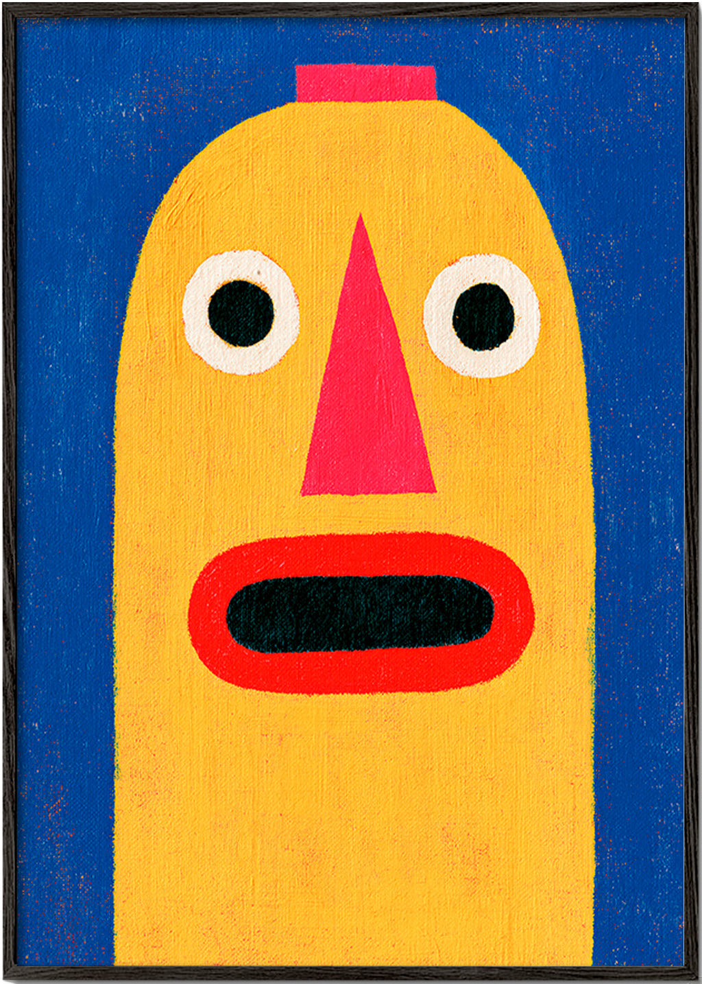 Ilustración máscara amarilla estilo pop – Black Frame