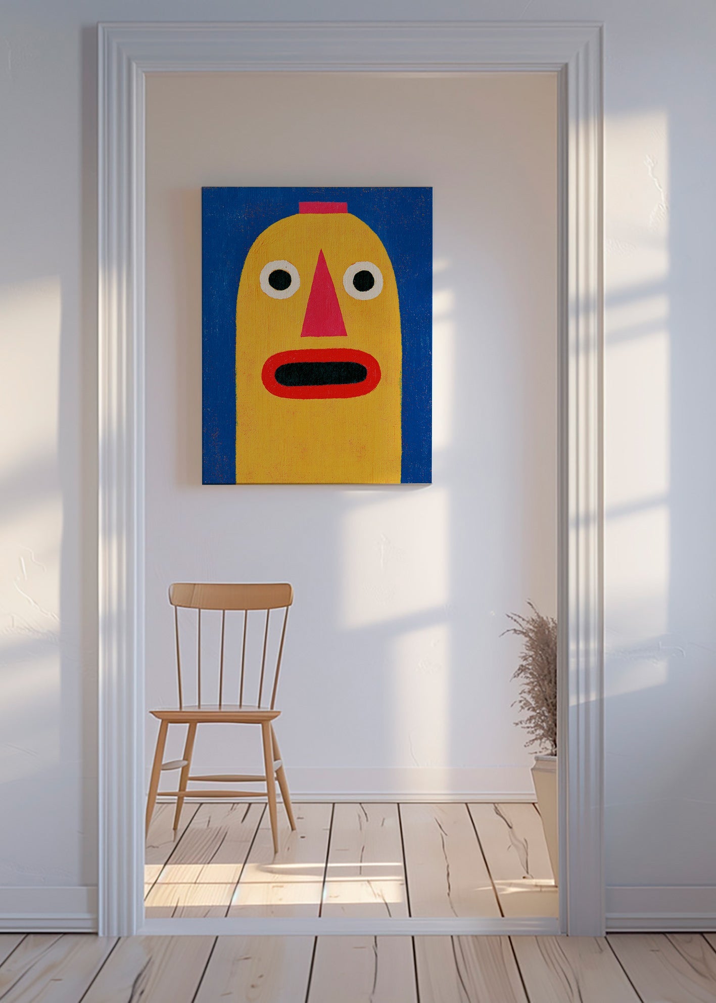 Ilustración máscara amarilla estilo pop – Canvas