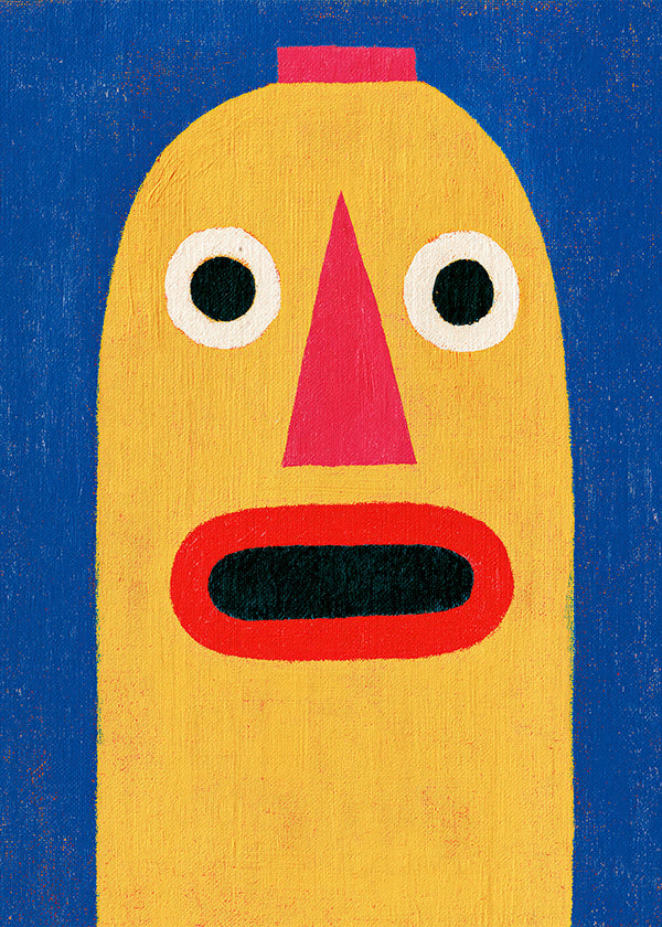 Ilustración máscara amarilla estilo pop