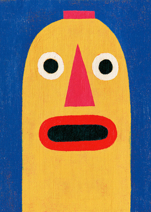 Ilustración máscara amarilla estilo pop