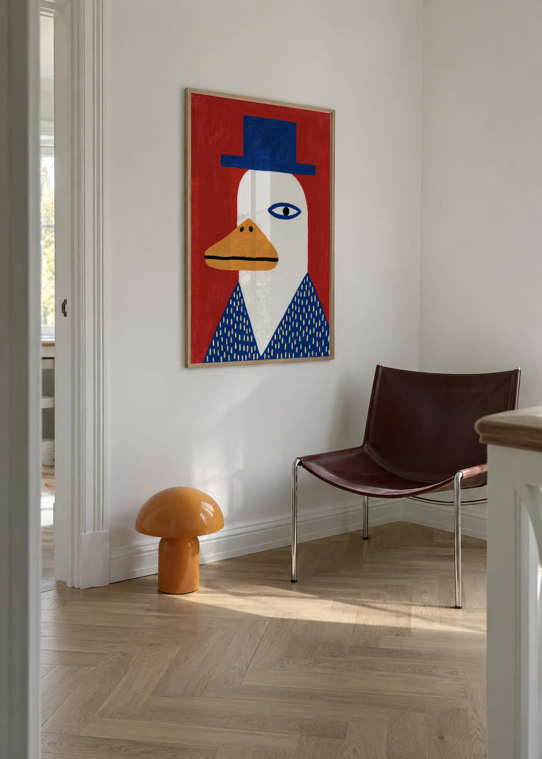 Duck Portrait - Framed poster in an interior