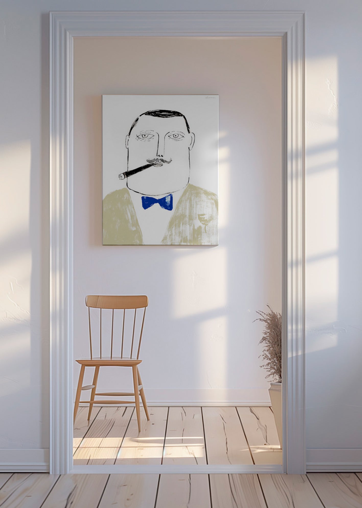 Ilustración de caballero con puro – Canvas