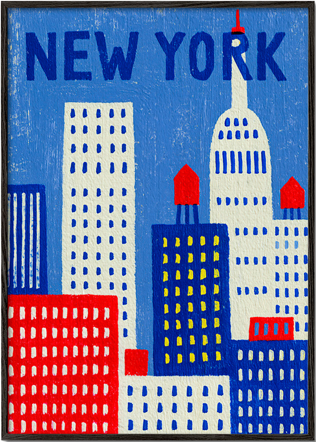 Cuadro de ciudades New York ilustrado – Black Frame
